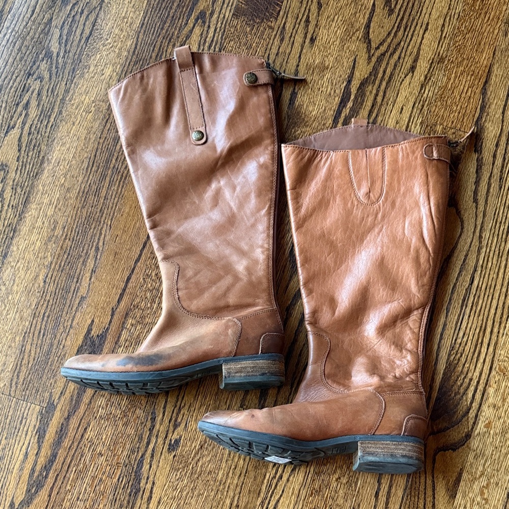 B20 Sam Edelman Athletic Fit Style Outdoor Fall 8M-WC Tan Leather Heel Boot